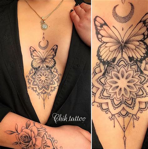 tatuajes de pecho mujer|Tatuajes de pecho de mujer